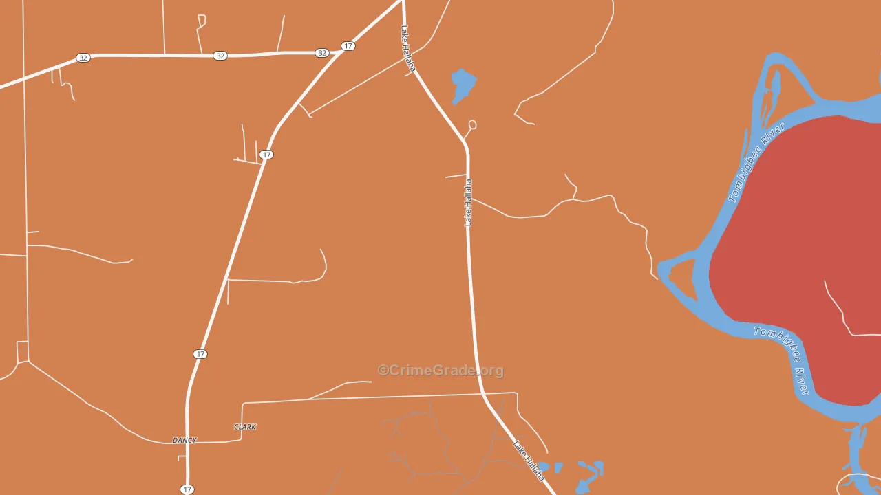 Dancy, AL Map of Vandalism Rates