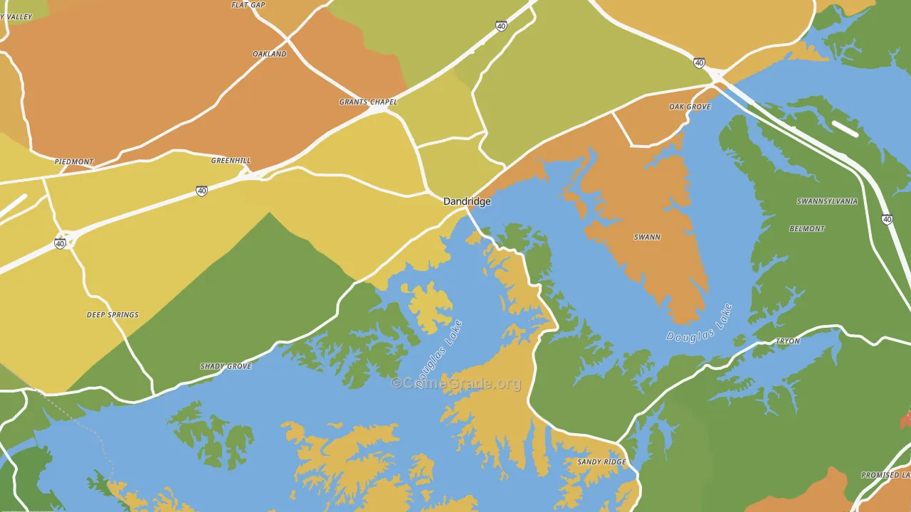 Dandridge, TN Map of Vandalism Rates