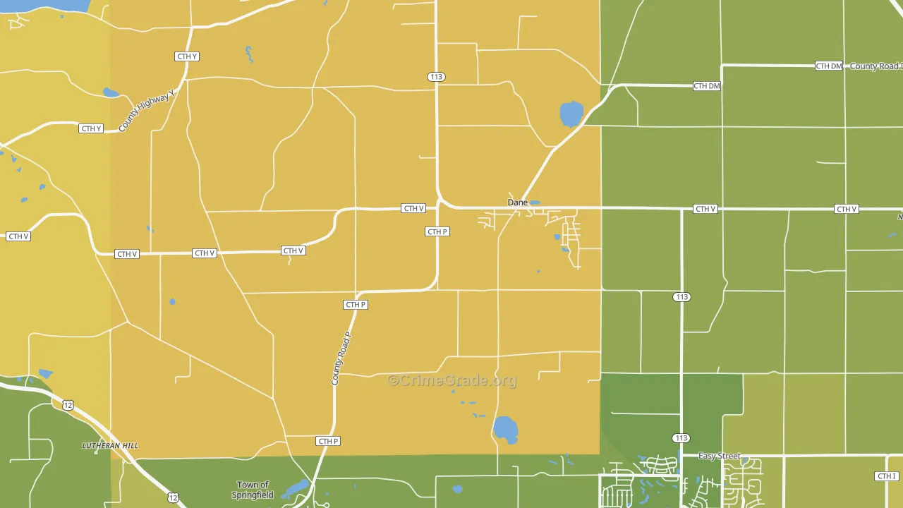 Dane, WI Map of Vandalism Rates