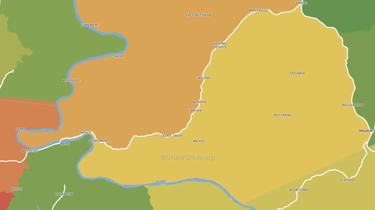 Danese, WV Map of Vandalism Rates