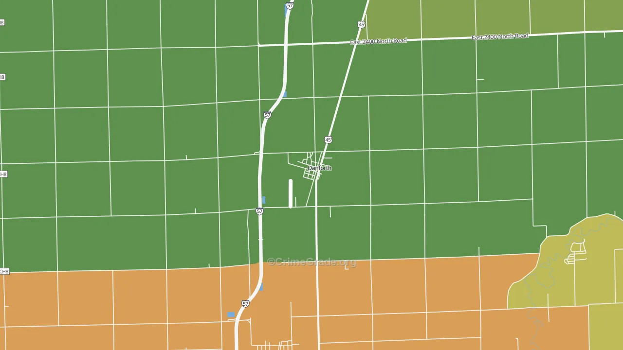 Danforth, IL Map of Vandalism Rates