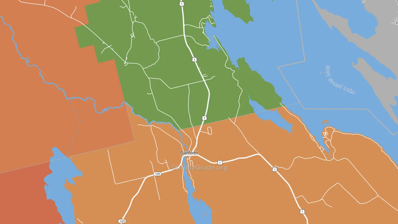 Danforth, ME Map of Vandalism Rates