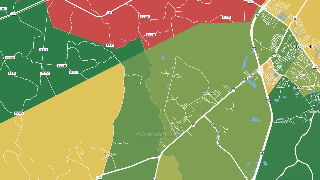 Daniel, GA Map of Vandalism Rates