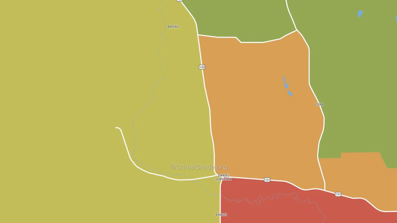 Daniel, WY Map of Vandalism Rates