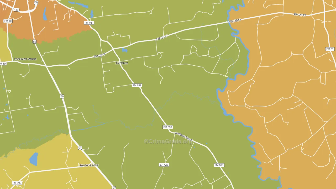 Daniels, TX Map of Vandalism Rates