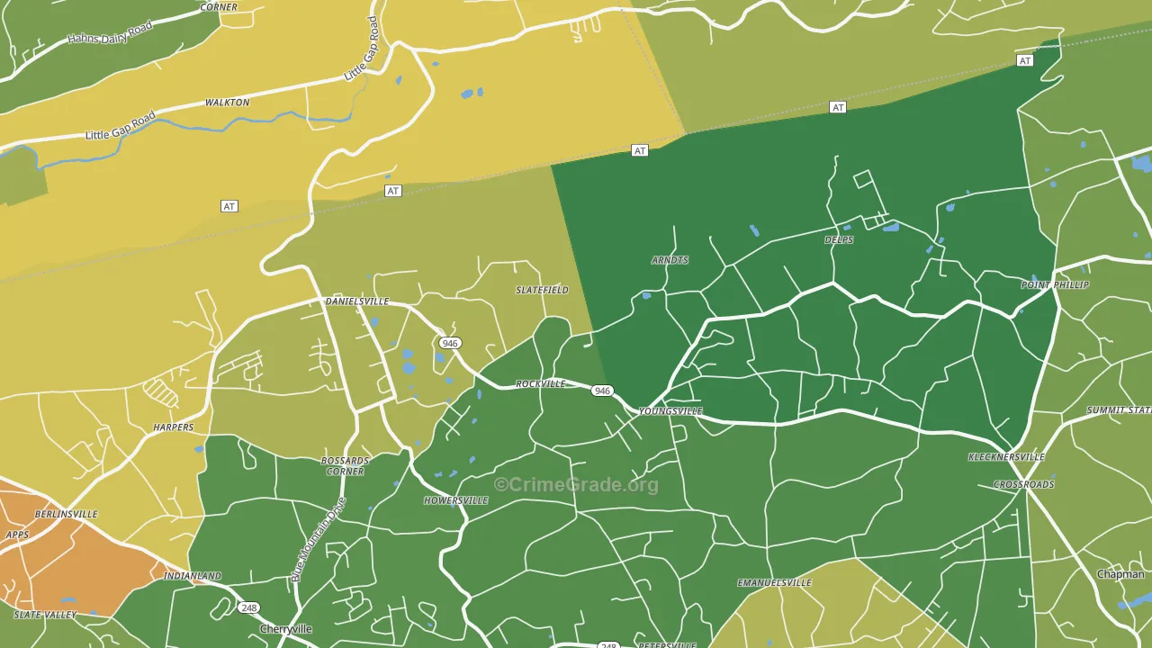 Danielsville, PA Map of Vandalism Rates