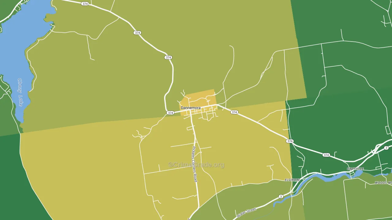 Dannemora, NY Map of Vandalism Rates