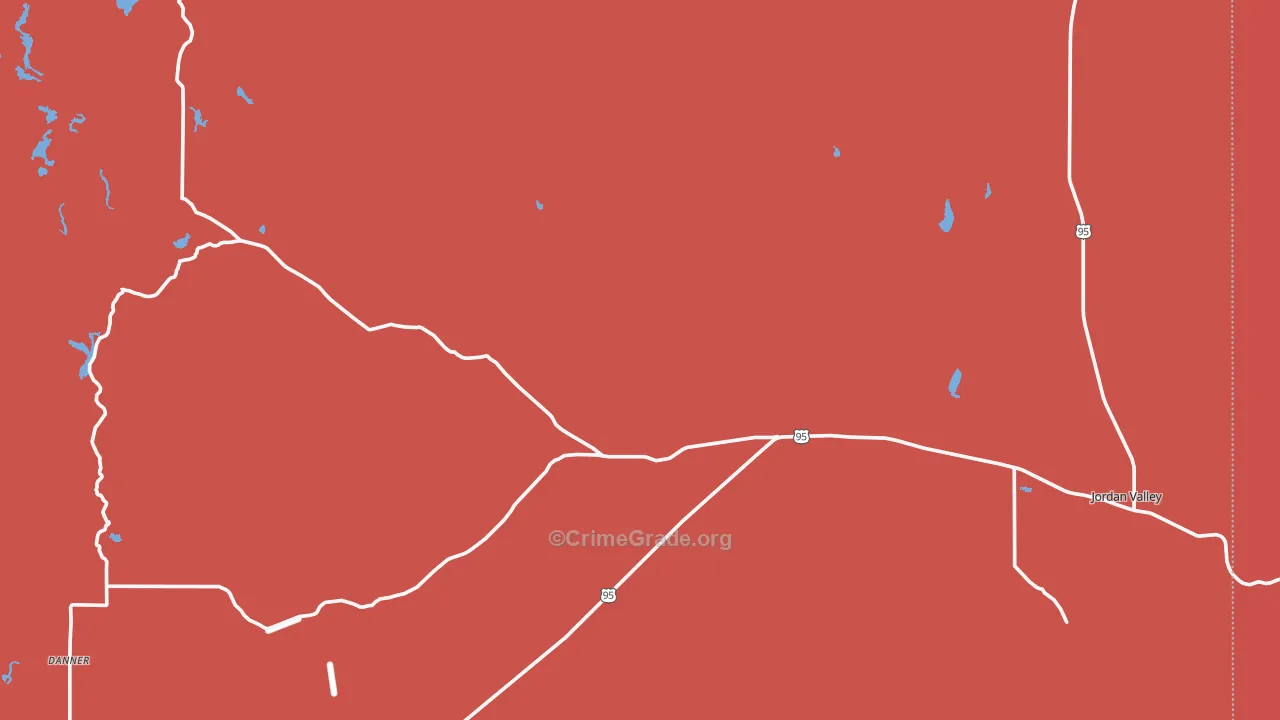 Danner, OR Map of Vandalism Rates