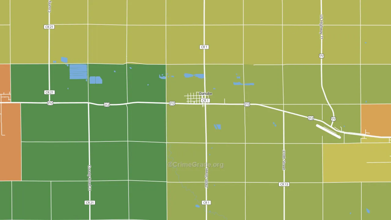 Danube, MN Map of Vandalism Rates