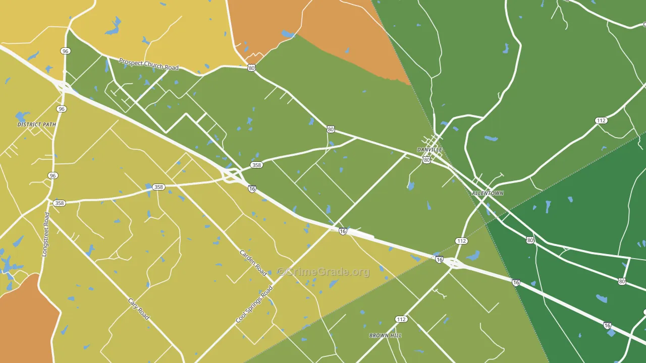 Danville, GA Map of Vandalism Rates