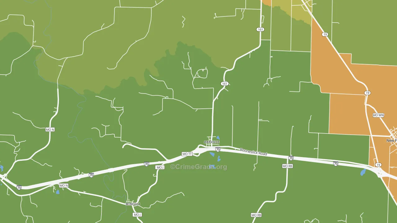 Danville, MO Map of Vandalism Rates