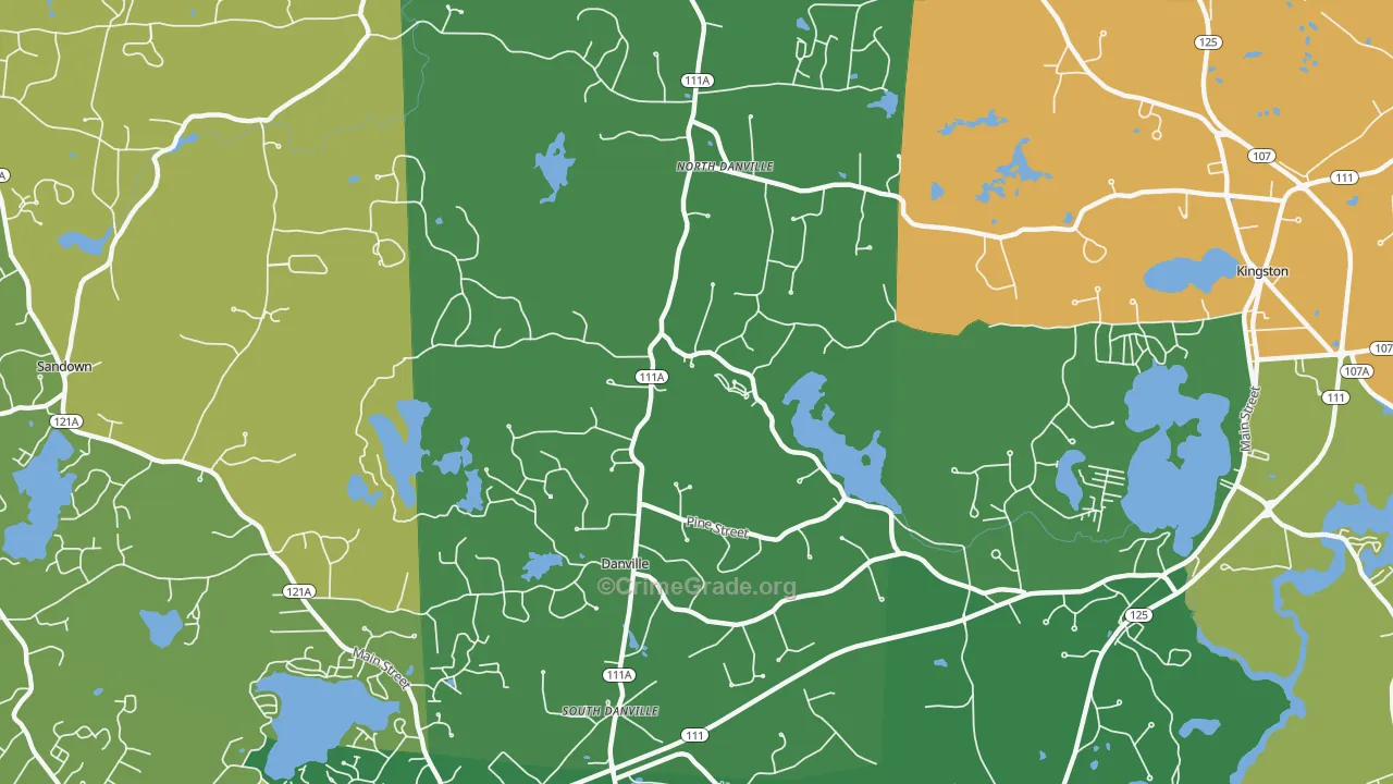 Danville, NH Map of Vandalism Rates