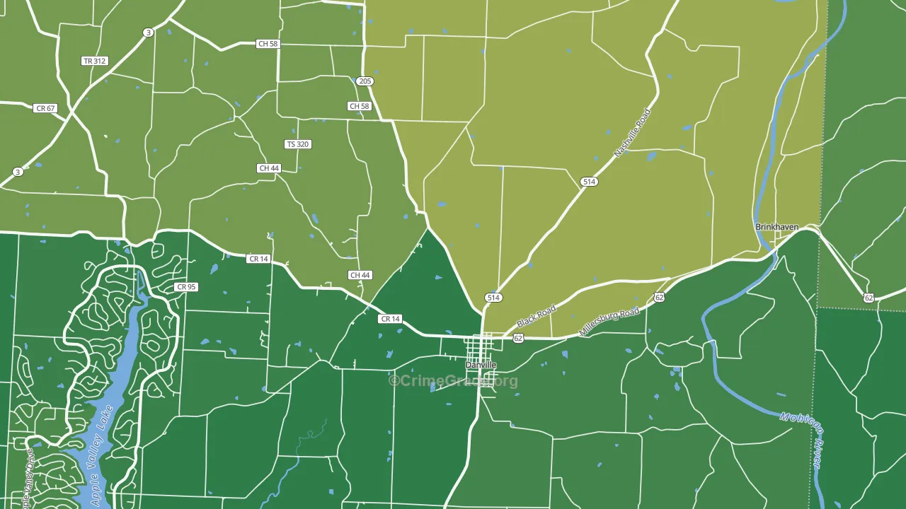 Danville, OH Map of Vandalism Rates