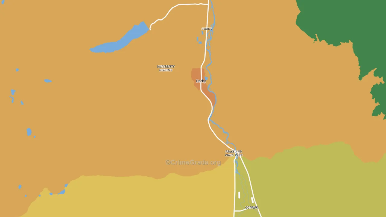 Darby, MT Map of Vandalism Rates