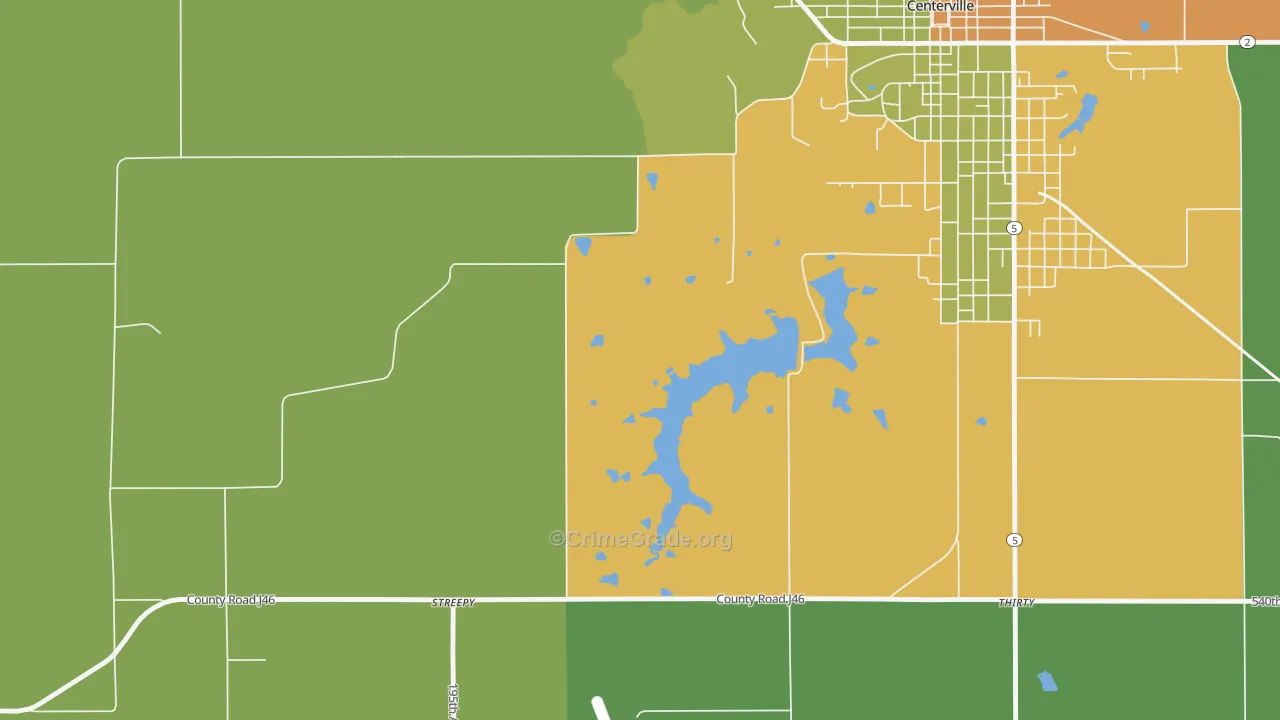 Darbyville, IA Map of Vandalism Rates