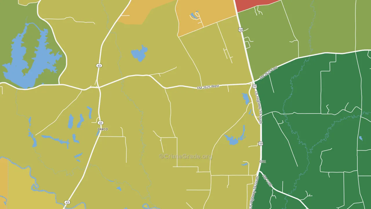 Darco, TX Map of Vandalism Rates
