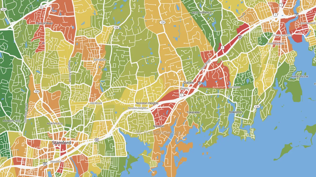 Darien, CT Map of Vandalism Rates