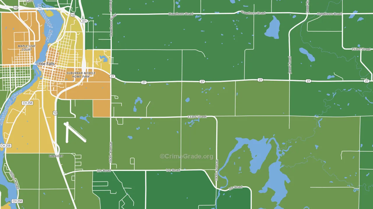 Darling, MN Map of Vandalism Rates
