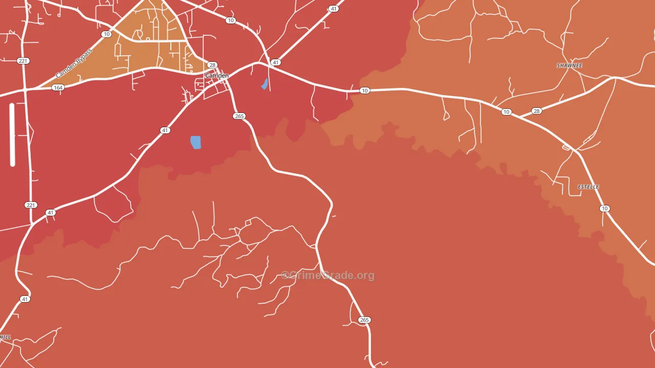 Darlington, AL Map of Vandalism Rates