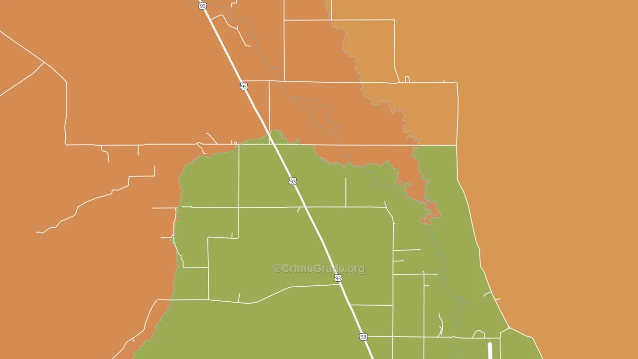 Darlington, ID Map of Vandalism Rates