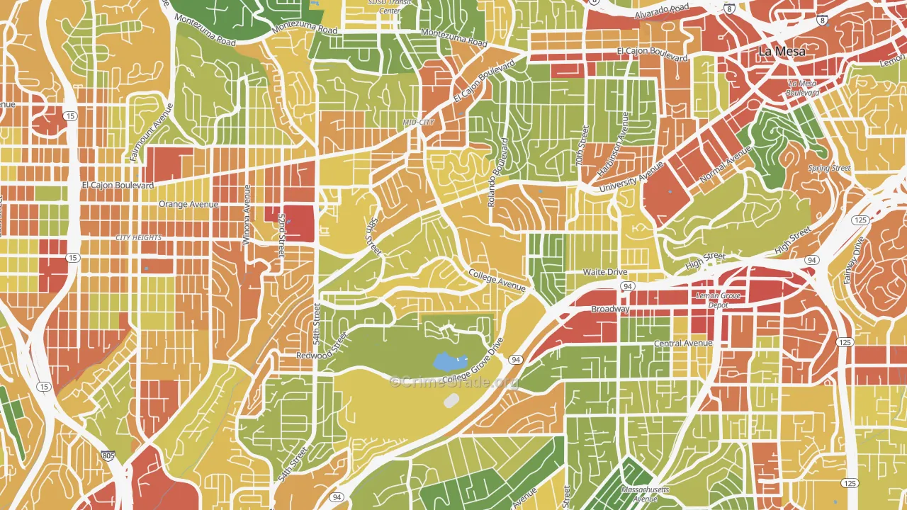 Darnall, San Diego, CA Map of Vandalism Rates