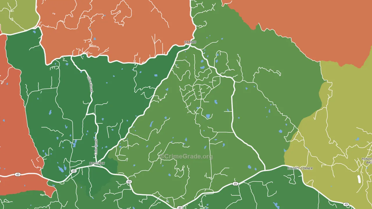 Darrah, CA Map of Vandalism Rates