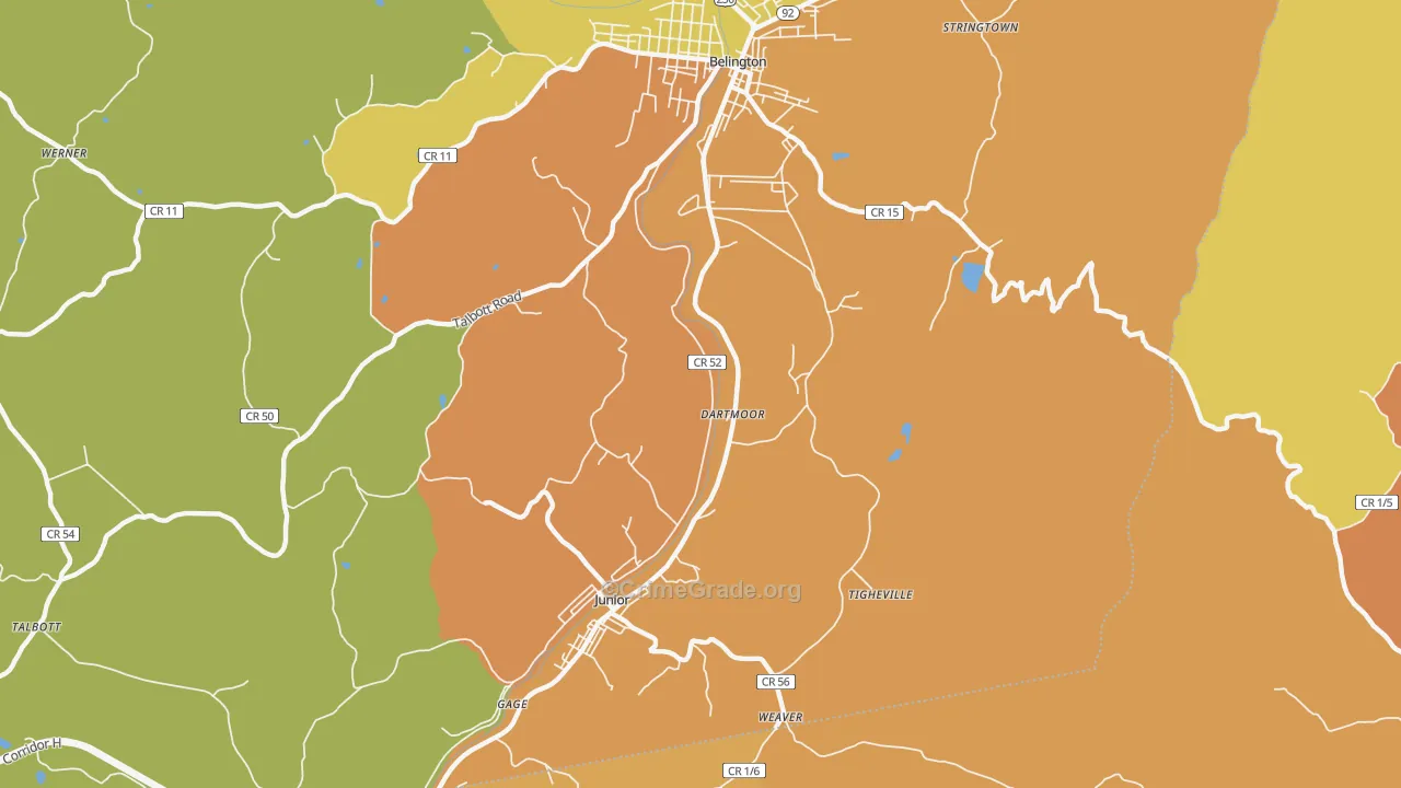 Dartmoor, WV Map of Vandalism Rates