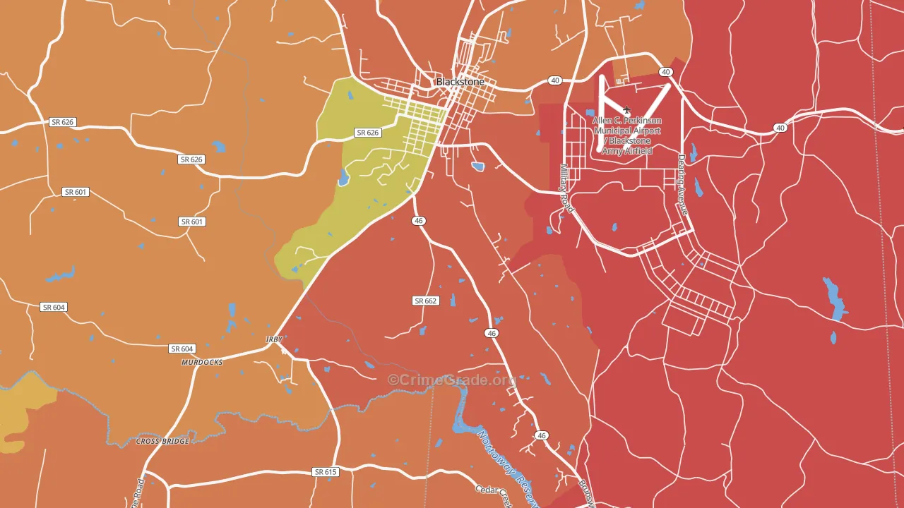 Darvills, VA Map of Vandalism Rates