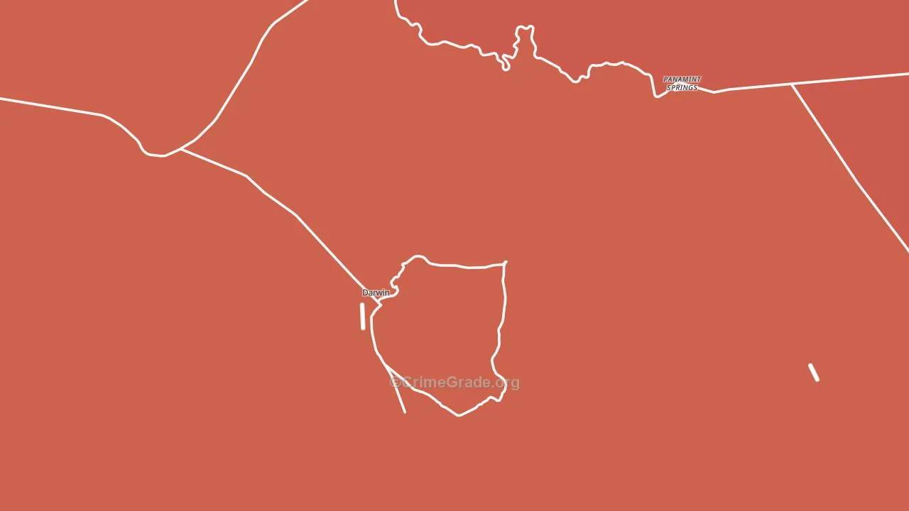 Darwin, CA Map of Vandalism Rates