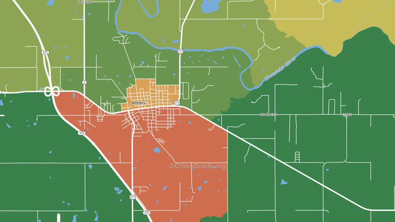 Darwin, OK Map of Vandalism Rates