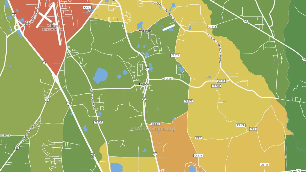 Dasher, GA Map of Vandalism Rates