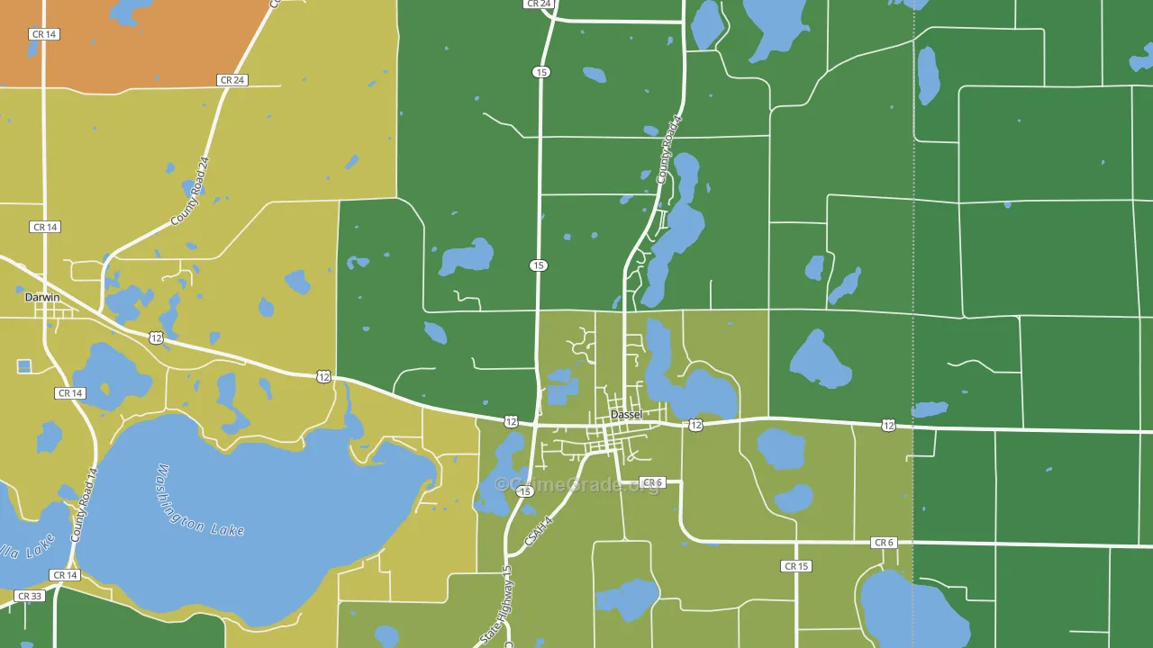 Dassel, MN Map of Vandalism Rates