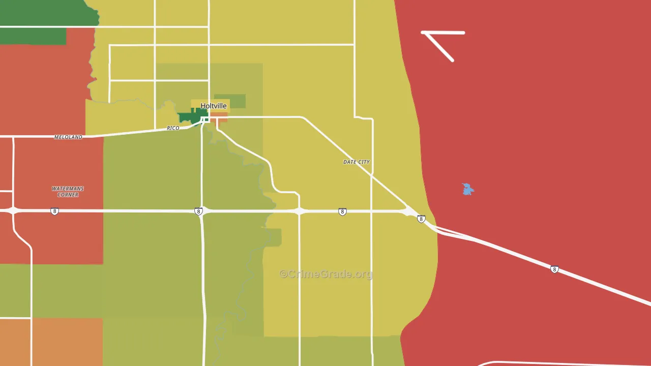 Date City, CA Map of Vandalism Rates