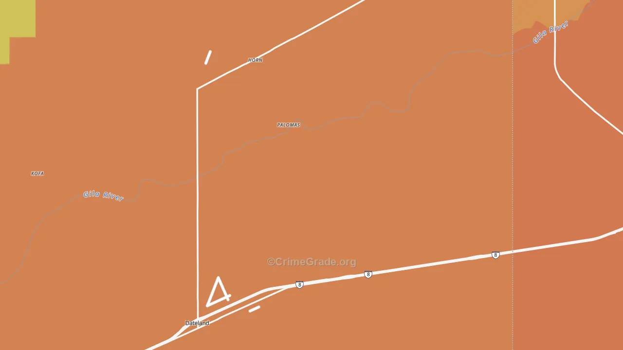 Dateland, AZ Map of Vandalism Rates