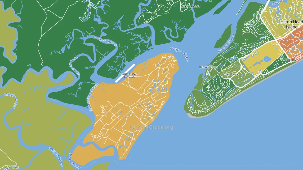 Daufuskie Island, SC Map of Vandalism Rates
