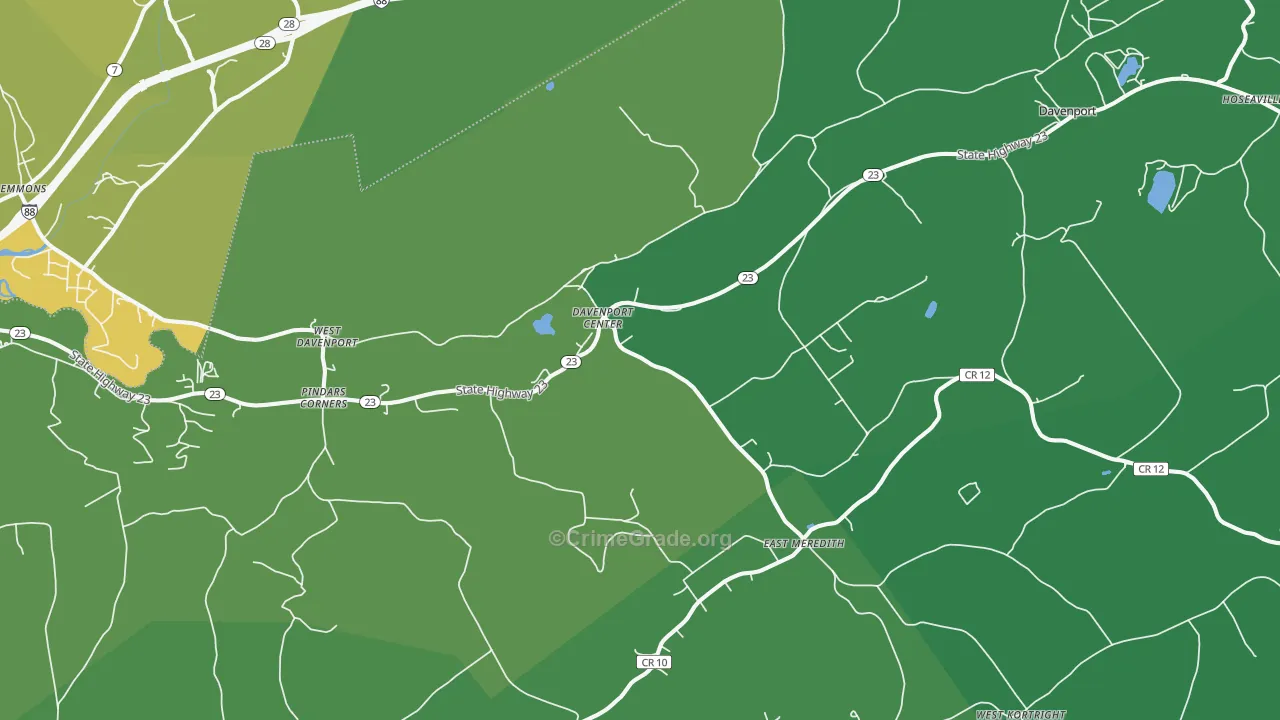 Davenport Center, NY Map of Vandalism Rates