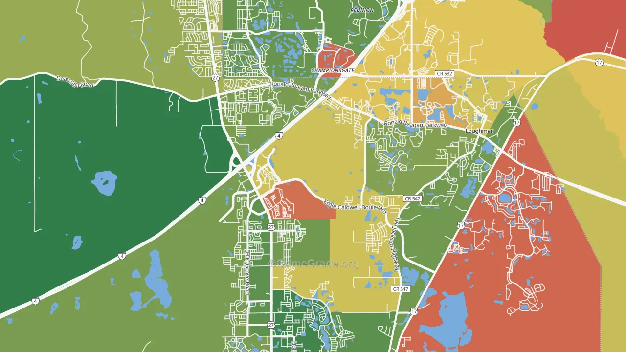 Davenport, FL Map of Vandalism Rates
