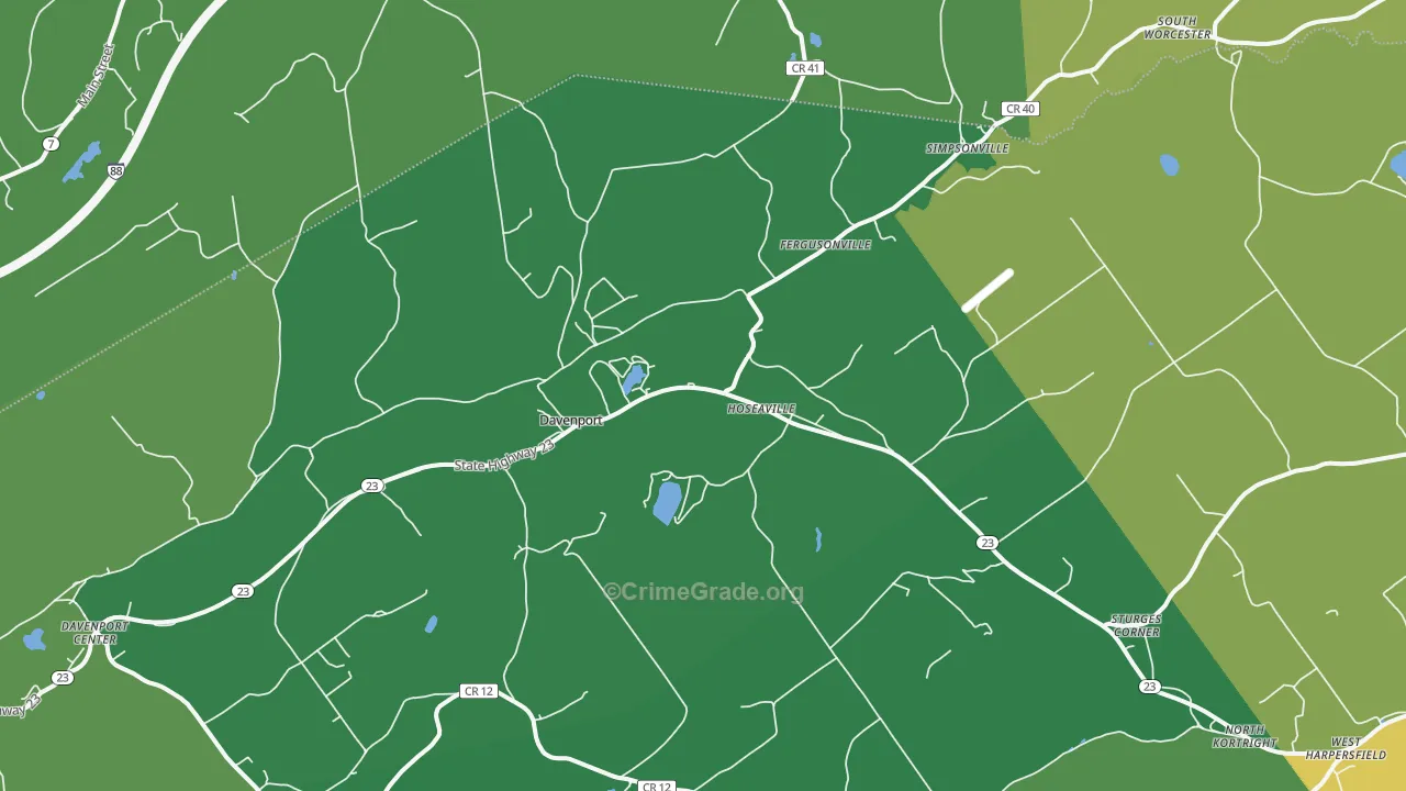 Davenport, NY Map of Vandalism Rates
