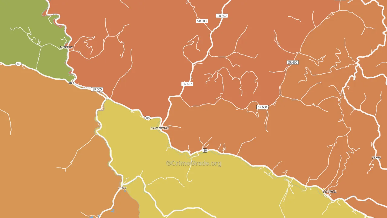 Davenport, VA Map of Vandalism Rates