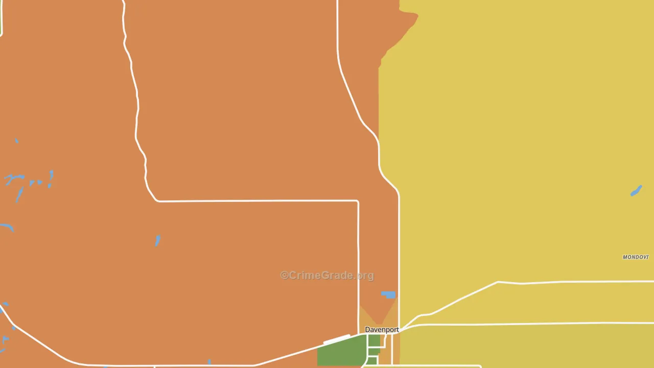Davenport, WA Map of Vandalism Rates