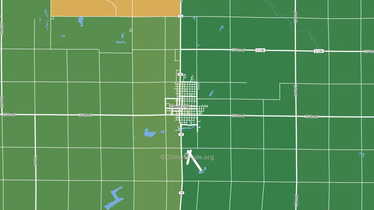David City, NE Map of Vandalism Rates