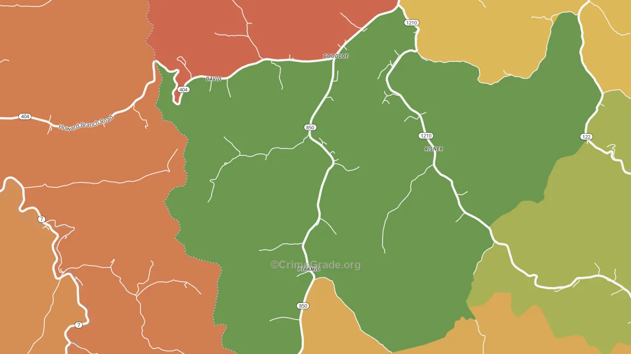 David, KY Map of Vandalism Rates