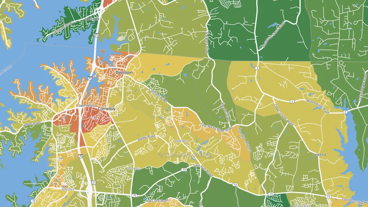 Davidson, NC Map of Vandalism Rates