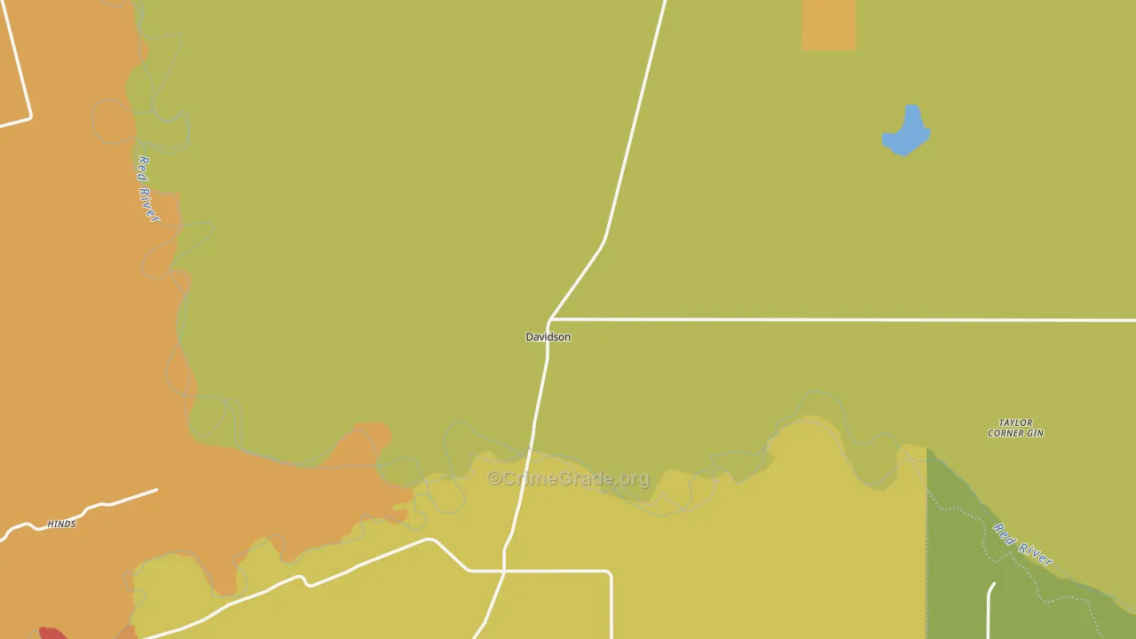 Davidson, OK Map of Vandalism Rates