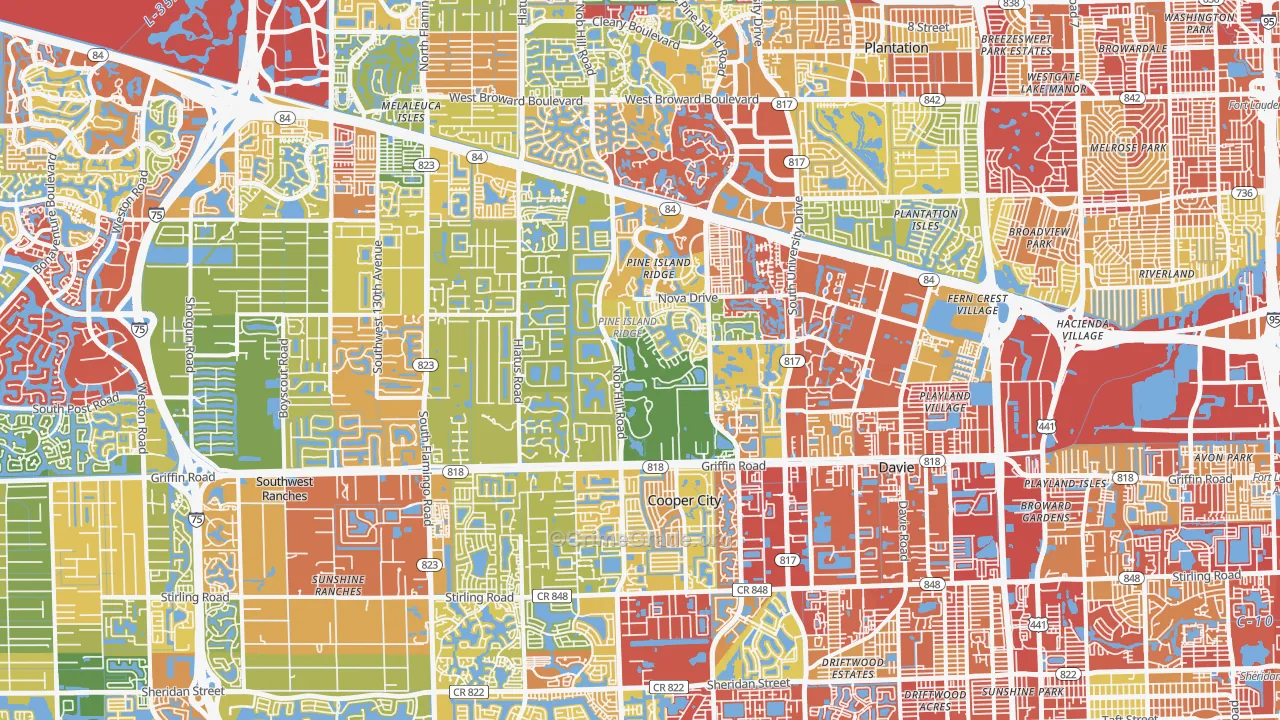 Davie, FL Map of Vandalism Rates