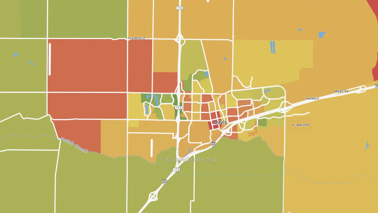 Davis, CA Map of Vandalism Rates
