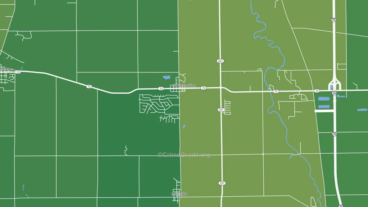 Davis Junction, IL Map of Vandalism Rates