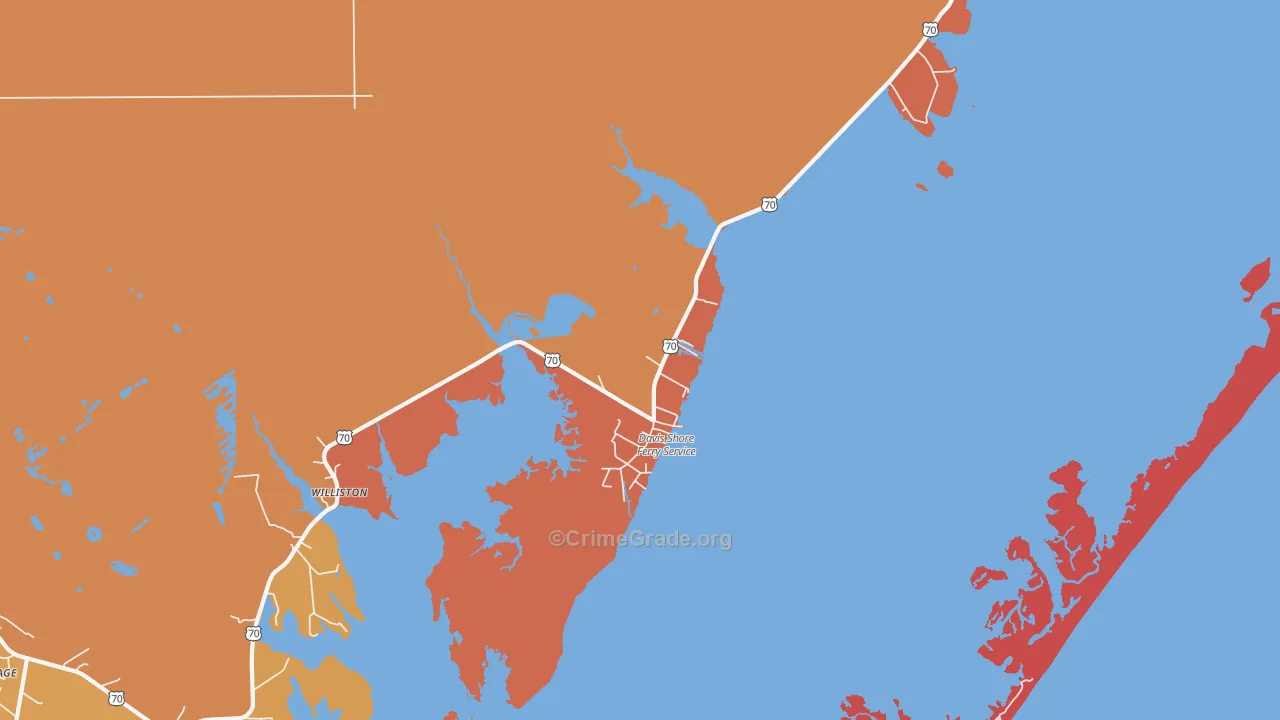 Davis, NC Map of Vandalism Rates