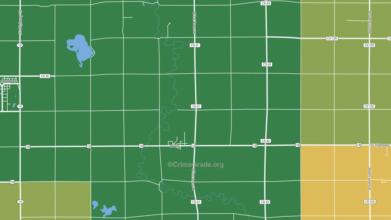 Davis, SD Map of Vandalism Rates