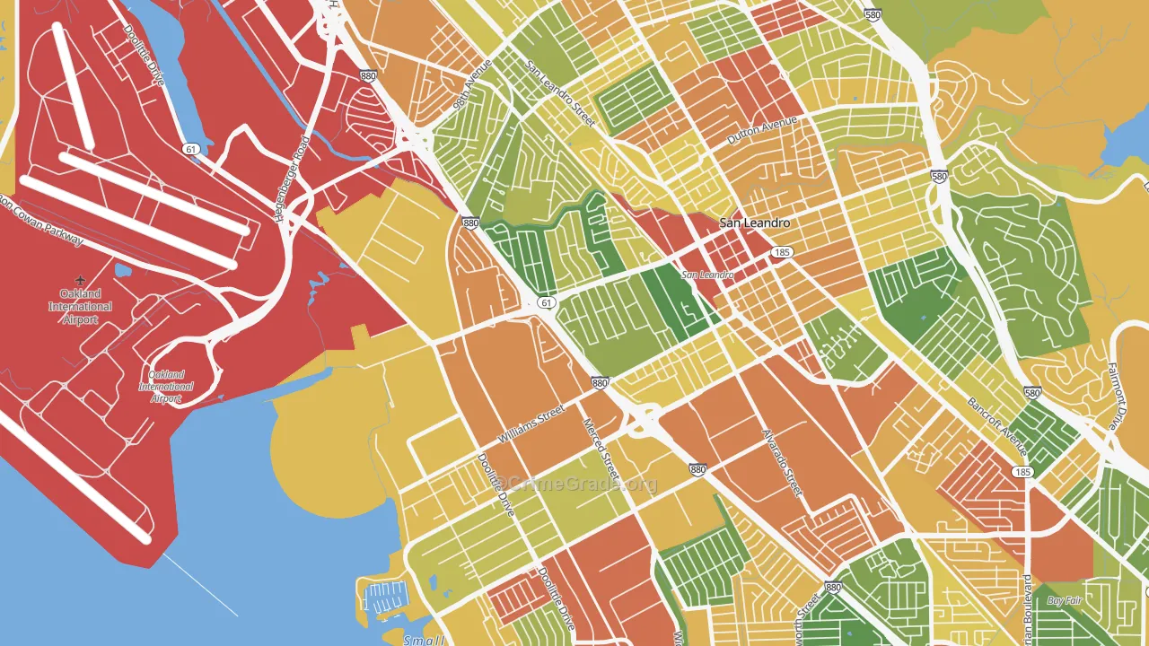 Davis Tract, San Leandro, CA Map of Vandalism Rates